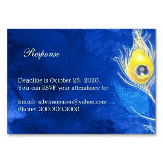 Cobalt Blue Wedding RSVP Enclosure Cards (3.5x2.5) Business Card Templates