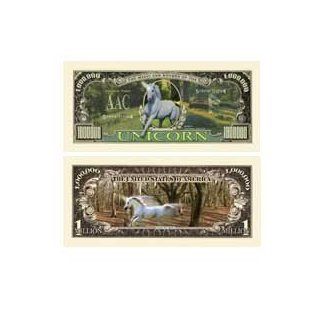Unicorn Collectible Million Dollar Bill with Bill Protector  Other Products  
