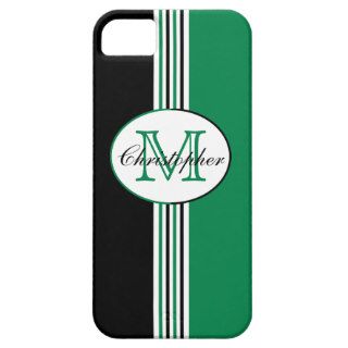 Black White Green Monogram iPhone 5 Cover