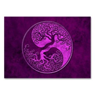 Purple Stone Yin Yang Tree Business Card Templates