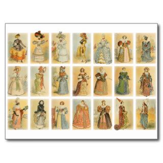 Vintage Paris Fashion (middle ages to 19th century Post Card