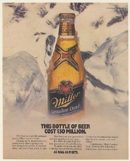 1988 Miller Genuine Draft Beer Bottle Cost $50 Million Print Ad (Memorabilia) (56572)  