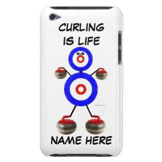 Curling Player Cartoon Barely There iPod Case