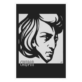 Art Deco style Chopin fits all sizes Poster