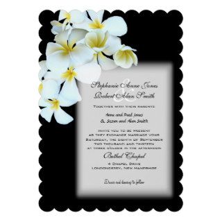 Hawaiian Flowers Custom Black Wedding Invite