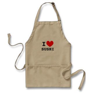 I love sushi food  Funny aprons for men and women