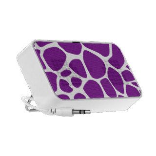 Animal Print (Giraffe Pattern)   Purple White Mini Speakers