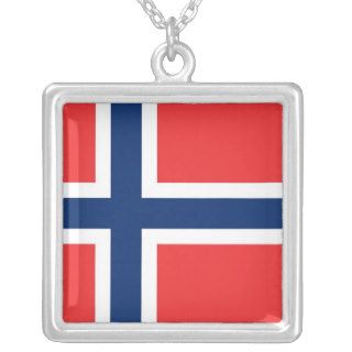 Elegant Necklace with Flag of Norway