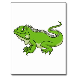 Cartoon Iguana Lizard Post Card