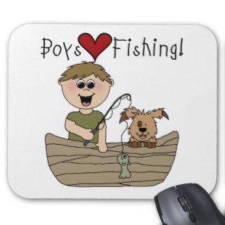 Boys Love Fishing Tshirts and Gifts Mousepads