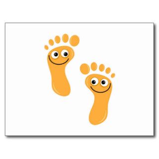 Happy Orange Feet Postcard