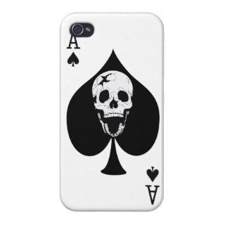 Ace of Spades With Cracked Screaming Skull Cases For iPhone 4