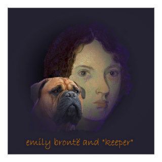 Emily Bronte and her dog "Keeper" Poster