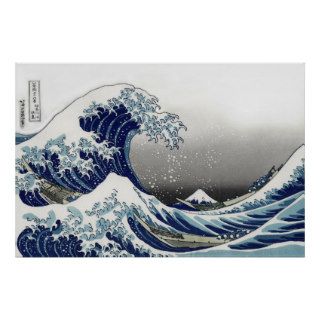 PixDezines Vintage, Great Wave, Hokusai 葛飾北斎の神奈川沖浪 Poster