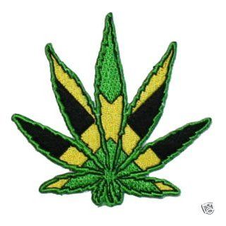 Pot Marijuana Leaf Reggae Logo Embroidered iron on Hippie Patch 