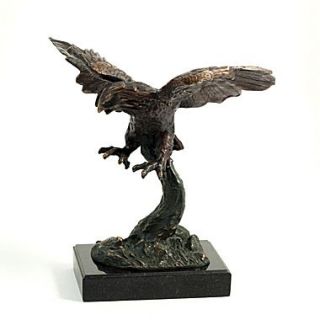 Bey Berk Soaring Eagle Sculpture With Bronzed Finish, Marble Base  Make More Happen at
