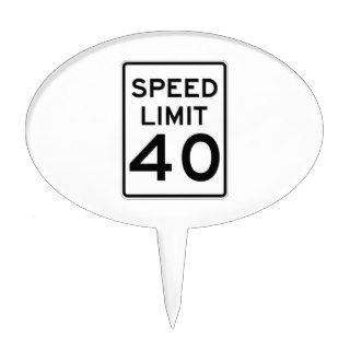 Speed Limit 40 MPH Sign Cake Topper