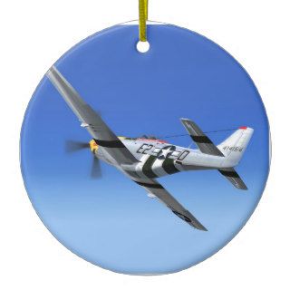 WWII P51 Mustang Fighter Plane Christmas Tree Ornament