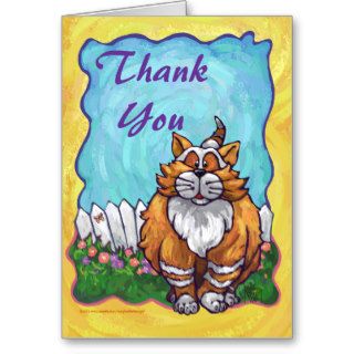 Cute Cat Thank You Greeting Card