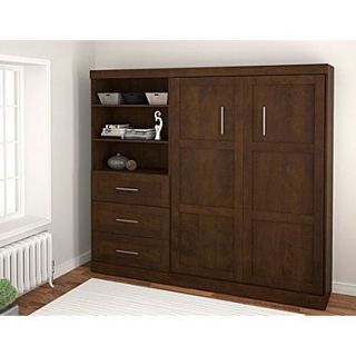 Bestar Create 64 Double Sized Wide Wall Unit Bed, Chocolate  Make More Happen at