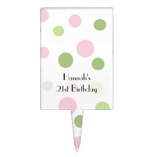 Birthday   Dots, Spots (Dotted Pattern)   Pink Cake Topper