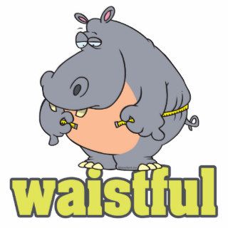 waistful diet hippo pun cartoon measuring waist cut out