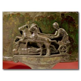 Charioteer in his chariot, detail a cist post card