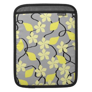Yellow and Gray Flowers. Floral Pattern. Sleeve For iPads