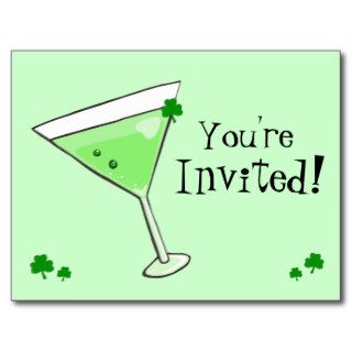 Shamrock Martini (You're Invited) Post Card