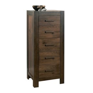 Walnut Lyon five drawer tall chest