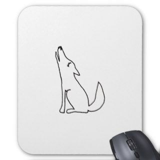 Coyote wolf dog howling   fun ink line drawing art mouse pads