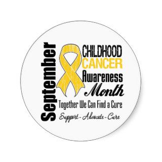 September Childhood Cancer Awareness Month Round Sticker