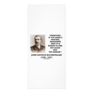 Rockefeller Persevere It Is Human To Err Try Again Customized Rack Card