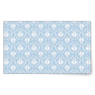 White and Pale Blue Damask Design. Stickers
