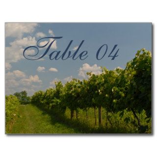 Vineyard Wine Winery Country Wedding Table Number Postcard