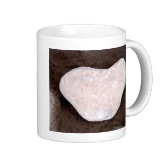 White heart shaped rock coffee mugs