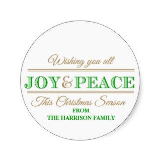 Joy and Peace Personalized Stickers