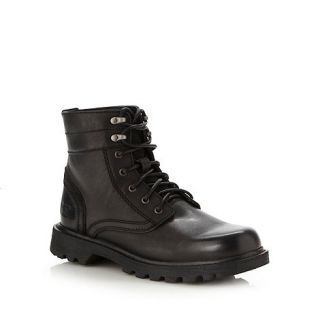 Caterpillar Black leather utility boots