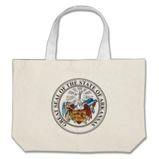 Arkansas state great seal canvas bags