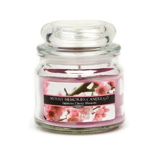 Mostly Memories Japanese Cherry Blossom 4 Ounce Lid Lites Soy Candle   Jar Candles