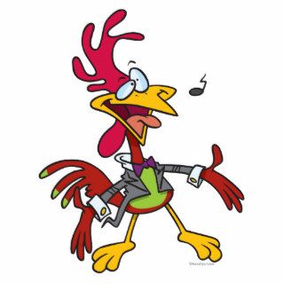 silly singing rooster cartoon photo cutout