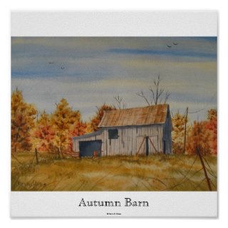Autumn Barn, Print by Kevin E. Slater