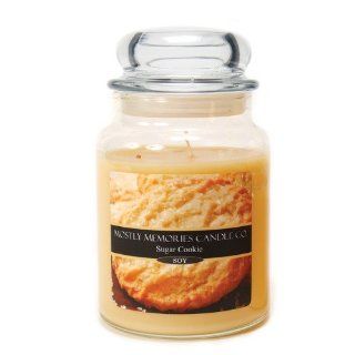 Mostly Memories Sugar Cookie 24 Ounce Lid Lites Soy Candle   Jar Candles