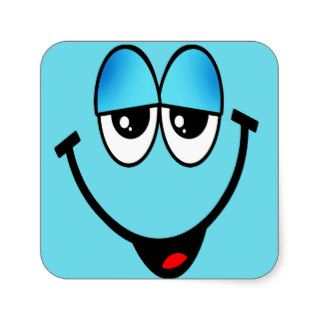 Funny Face Blue Stickers