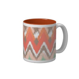 Tribal aztec chevron zig zag stripes ikat pattern coffee mug