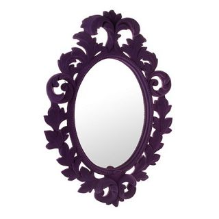 Abigail Ahern/EDITION Designer purple flocked oval mirror