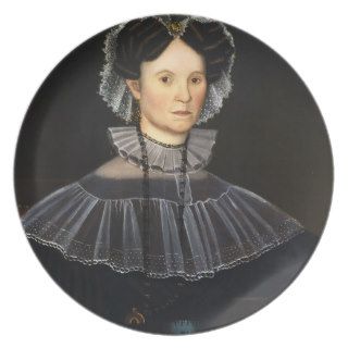 Portrait Painting of a Woman Plates