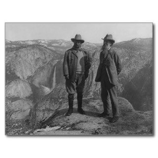 Theodore Roosevelt and John Muir on Glacier Point Post Card