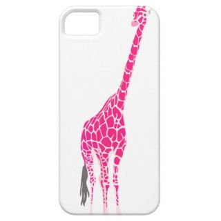 Funny cute pink tall Giraffe & hipster long neck iPhone 5 Covers