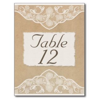 Vintage Canvas, Paper & Lace Look Table Number Postcard